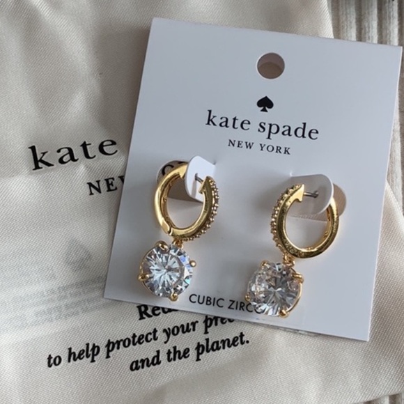 kate spade Jewelry - Kate Spade Bright Ideas Dangle Drop Gold/CZ Earrings